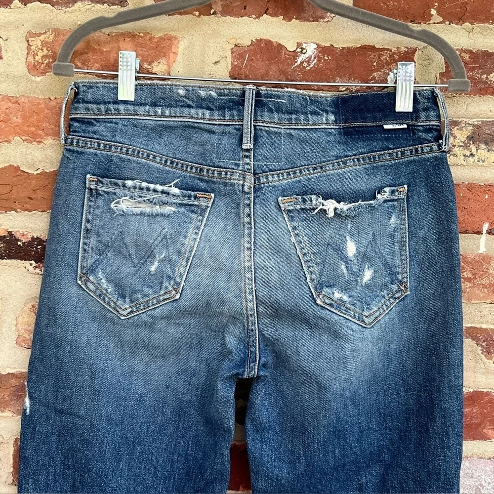 MOTHER The Sinner Jeans Ice Cream, You Scream Size 25 Distressed Mid-Rise Denim - Picture 6 of 15